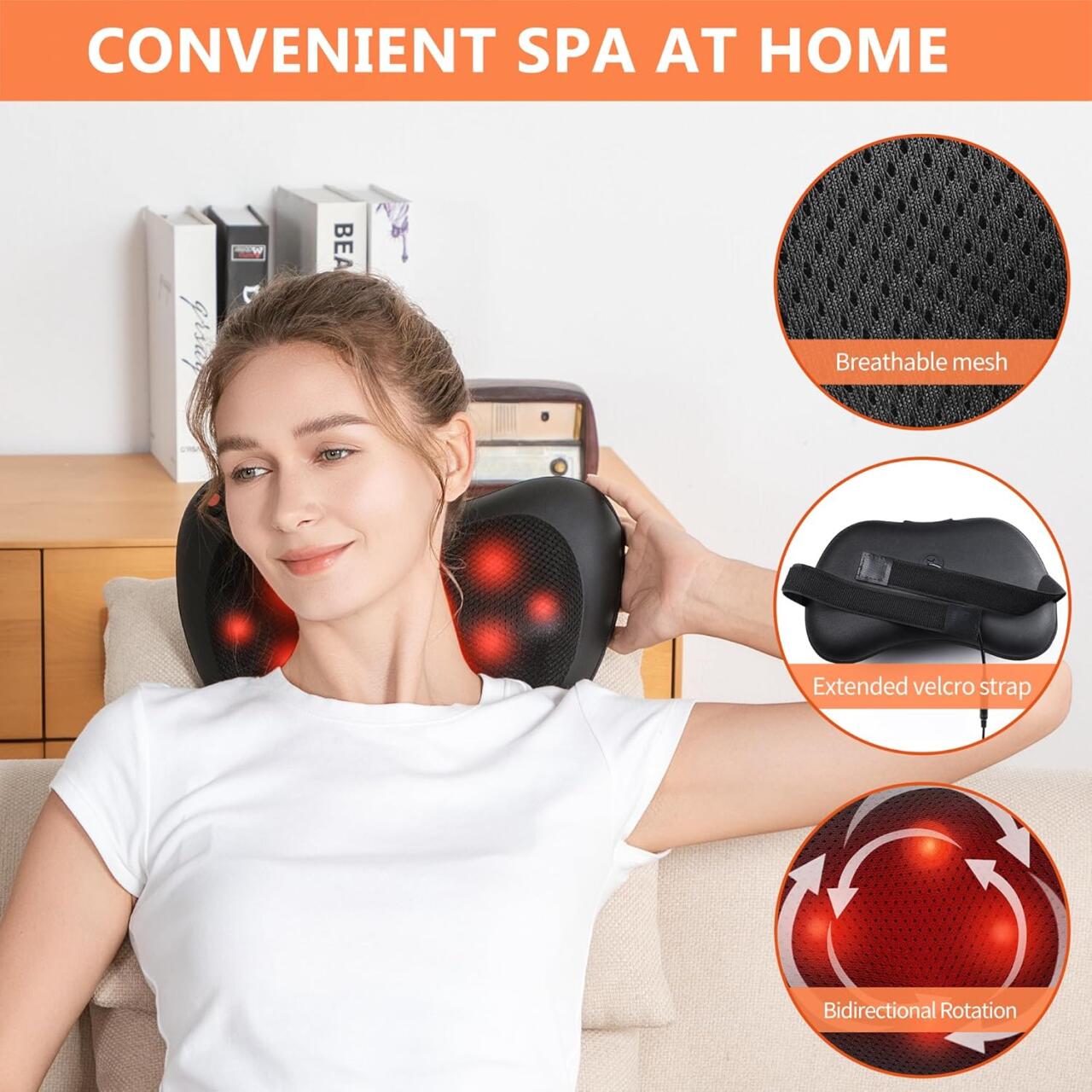 Masajeador Shiatsu Portátil 4D con Calor