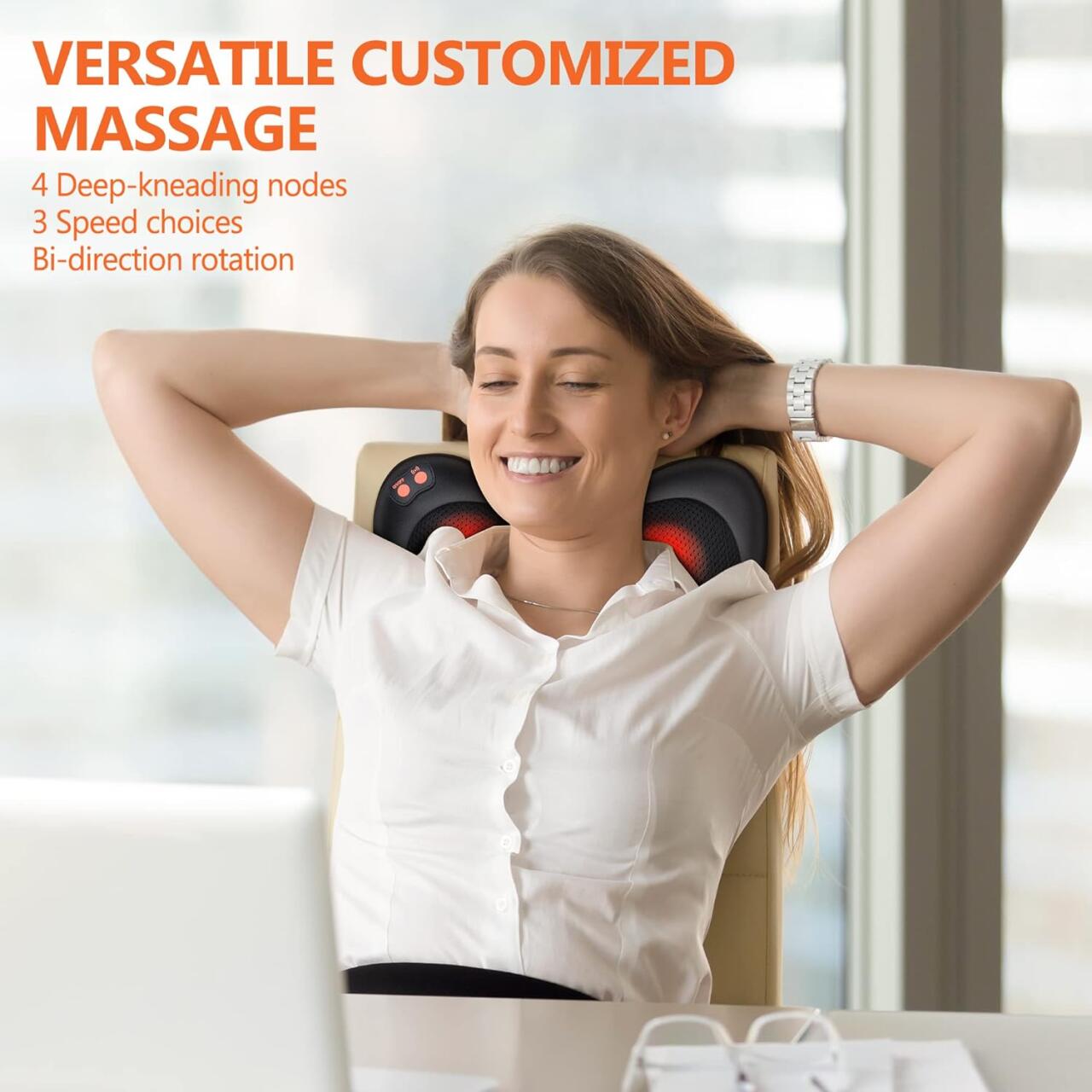 Masajeador Shiatsu Portátil 4D con Calor