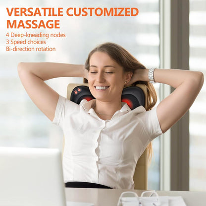Masajeador Shiatsu Portátil 4D con Calor